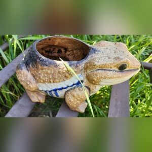 Vintage Japanese Otagiri Ceramic Stoneware Toad/Bull Frog Planter